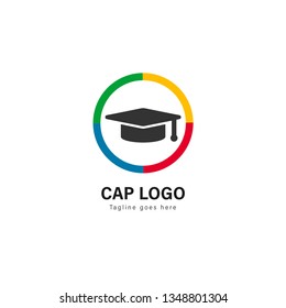 University logo template design. University logo with modern frame isolated on white background