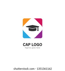 University logo template design. University logo with modern frame isolated on white background