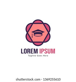 University logo template design. University logo with modern frame isolated on white background