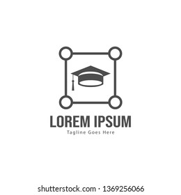 University logo template design. University logo with modern frame isolated on white background