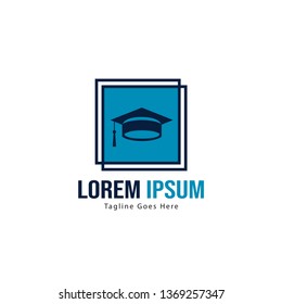 University logo template design. University logo with modern frame isolated on white background