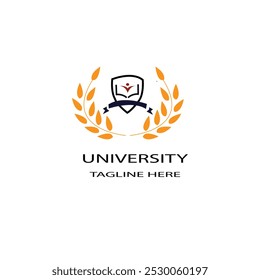 Universitäts-Logo, Vektorgrafik, blaues Logo, Design