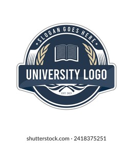 logotipo universitario, crestas y emblemas del logotipo de la escuela universitaria