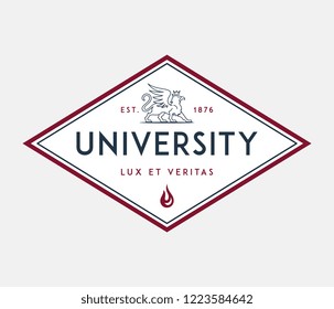 University lux et veritas is a vector illustration about studying and learning