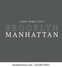 Universidad de Manhattan Ilustración vectorial de eslogan de la Universidad de Brooklyn para camiseta y otra universidad de uso