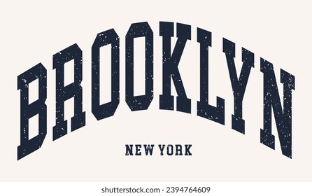 University, New York Brooklyn typography, t-shirt graphics. Vector illustration varsity design