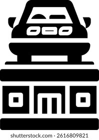 University Parking Glyph Vector Icon Design