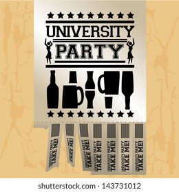 university party over vintage background vector illustration