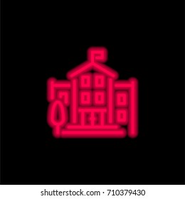 University red glowing neon ui ux icon. Glowing sign logo vector