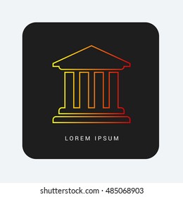 University Red & Orange gradient attractive line thin icon / logo design