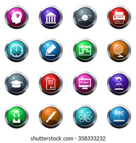 University round glossy web icon set