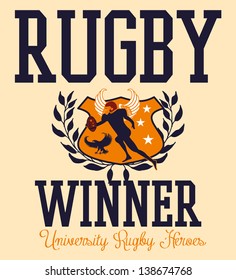 university rugby union football club vector art