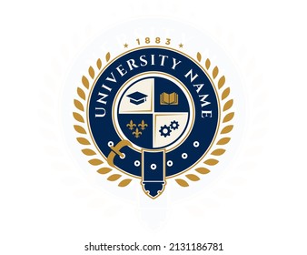 University school emblem logo design