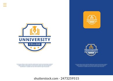 University school emblem shield logo design