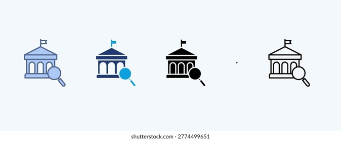 University Search Multiple Icon Illustration Vector