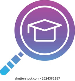 University Search vector icon. Can be used for printing, mobile and web applications.