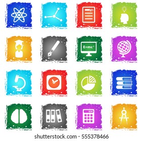 University simply icons in grunge style for your design