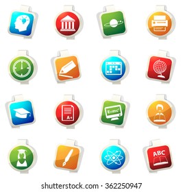 University stickers label icon set