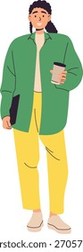Personaje de dibujos animados de estudiantes universitarios. Ilustración vectorial