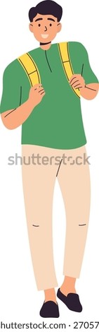 University Student Cartoon Character. Vector Illustration