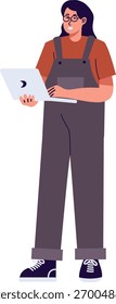 University Student Character with Cartoon Design. Vector Illustration