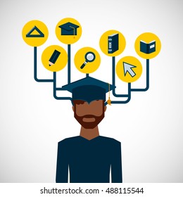 university student graduation icon vector illustration design