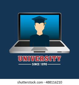 university student graduation icon vector illustration design