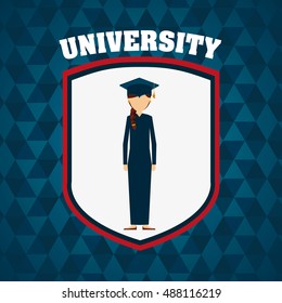 university student graduation icon vector illustration design