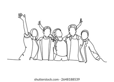 University Student Life concept. Single line draw design. Vector graphic illustration