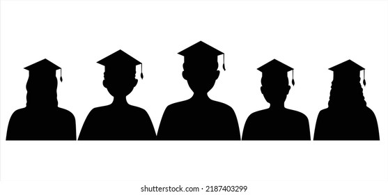 university student silhouette. graduation diploma vector illustration.