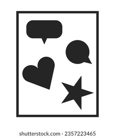 University student whiteboard flat monochrome isolated vector object. School equipment with notes. Editable black and white line art drawing. Simple outline spot illustration for web graphic design