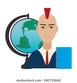 University students graduation graphic design, vector illustration eps10