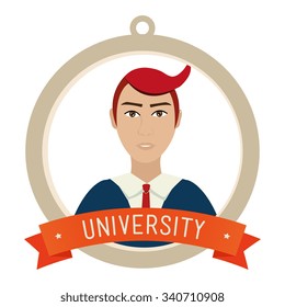 University students graduation graphic design, vector illustration eps10