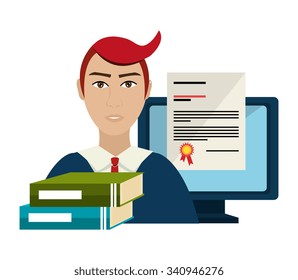 University students graduation graphic design, vector illustration eps10