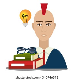 University students graduation graphic design, vector illustration eps10