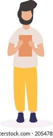University students in love flat vector illustration. Teenage schoolboy and schoolgirl characters