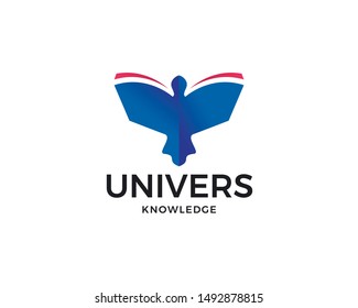 University symbol design. Bird book vector logotype. Educational, University, School, Knowledge vector icon design. Vector logo template