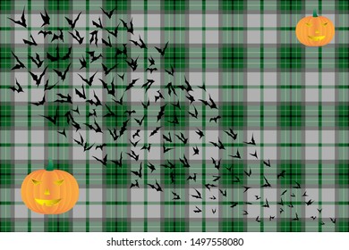 University tartan with halloween elements for website design and various festive events