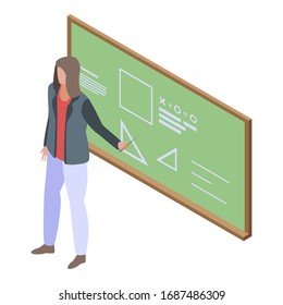 Icono de profesor universitario. Isométrico ícono vectorial universitario para el diseño web aislado en fondo blanco