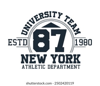 Equipo universitario estd 1980 87 departamento atlético de Nueva York