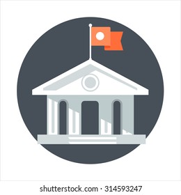 University theme, flat style, colorful, vector icon for info graphics, websites, mobile and print media.