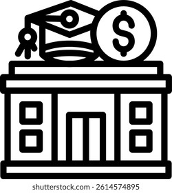 University Tuition Line Vector Icon Design