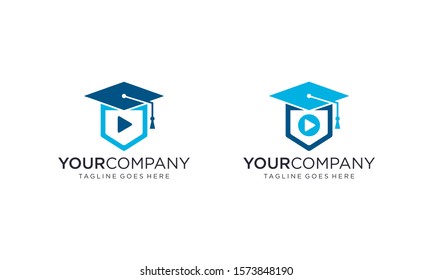 University tutorial logo design concept on white background