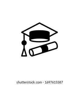 University vector icon in black solid flat design icon isolated on white background