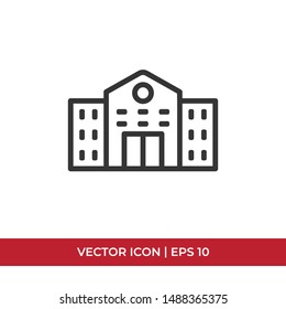 University vector icon in modern design style for web site and mobile app