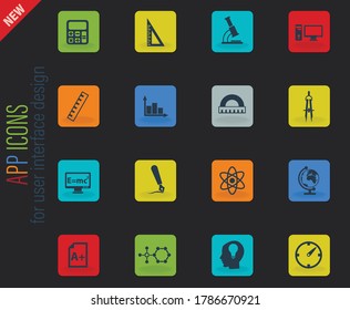 university vector icons for web and user interface design