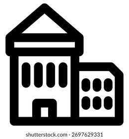 Icono de línea de Vector universitario en negrita