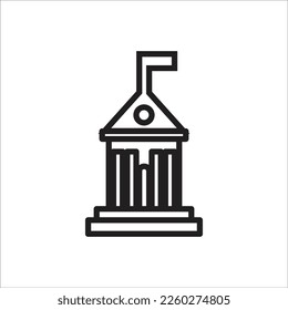 nuevo icono de la línea vector universitaria