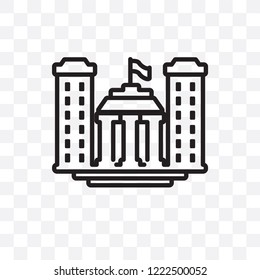 University vector linear icon isolated on transparent background, University transparency concept can be used for web and mobile