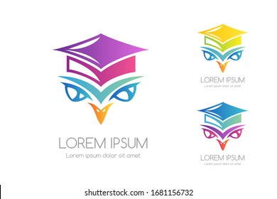 University vector logo. Owl in the graduation hat.
